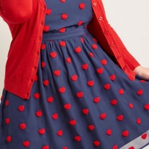 ModCloth Hearts Aflutter Aline Navy Dress 3X